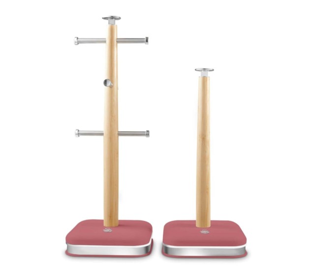 Swan Nordic Fuchsia Rose Mug Tree & Towel Pole Kitchen Storage Set SWKA18525FUS