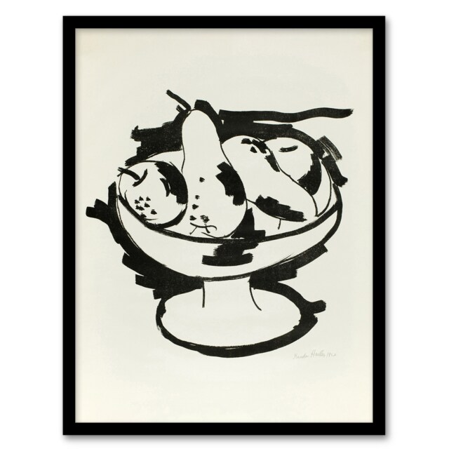 "Bowl of Fruit Still Life Sketch Hartley Framed Wall Art Print 12X16"""
