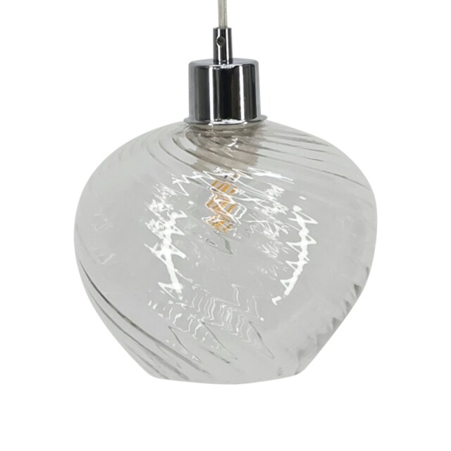 Bradson - Clear Swirl Glass Easy Fit Pendant Shade Clear Small 1