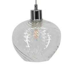 Bradson - Clear Swirl Glass Easy Fit Pendant Shade Clear Small 1