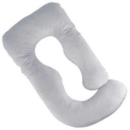 Aamira Light Grey Pregnancy Maternity Pillow 140x70x20cm J Shaped Memory Foam Silver Light Grey J Shape - Light Grey 1