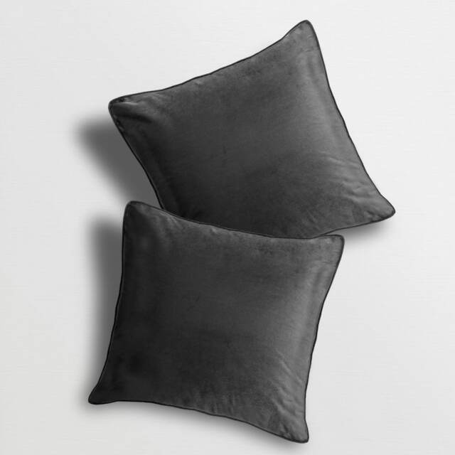 Matte Velvet Soft Plain Scatter Cushion - 43cm x 43cm Multi Charcoal