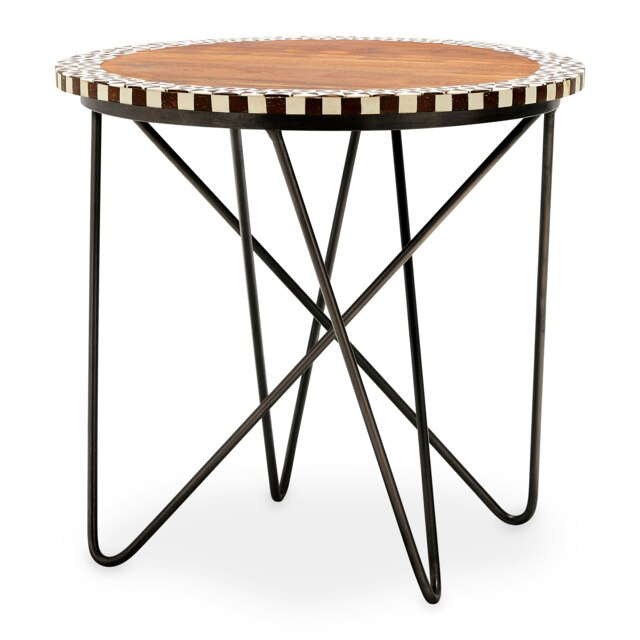 Versatile Round Acacia Wood Side Table, Modern Design Round Side Table, Functional Modern Side Table Cream