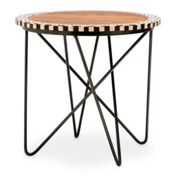 Versatile Round Acacia Wood Side Table, Modern Design Round Side Table, Functional Modern Side Table Cream