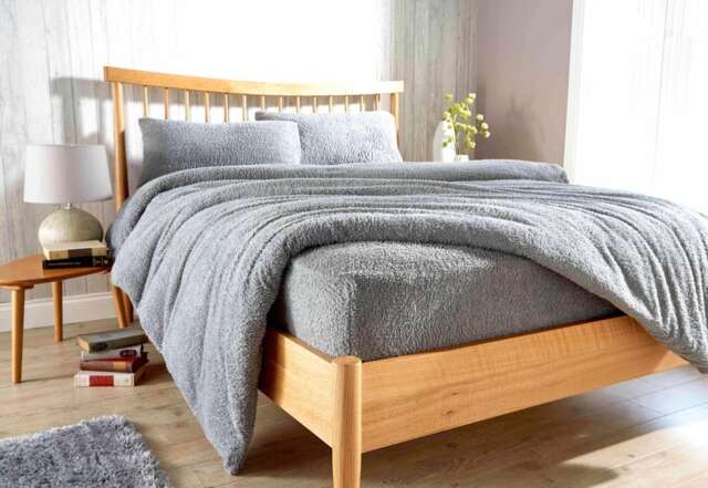 Original Teddy Fitted Sheet in Grey - Single Grey Grey Single