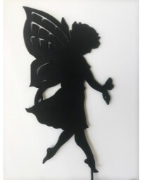 Large Fairy - Garden Ornament - Solid Steel - L28 x W28 x H28 cm - Powder Coated Black
