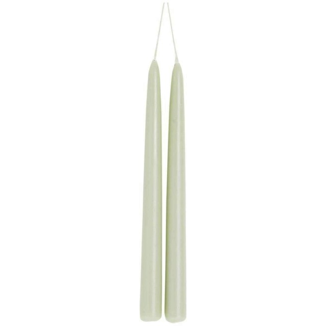 IHR Taper Candle Pair Solid Coloured Unscented Sage