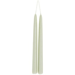 IHR Taper Candle Pair Solid Coloured Unscented Sage