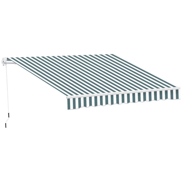 Outsunny Garden Sun Shade Canopy Retractable Awning, 2.5 x 2m Green Green 1