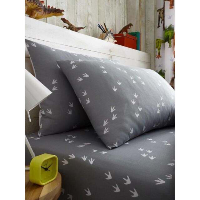 Gaveno Cavailia Dinosaur Fitted Bed Sheet Set Grey Grey/White One Size 1