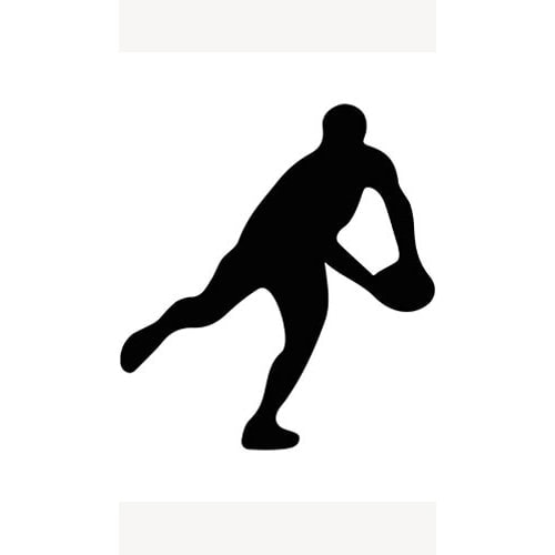 Rugby Player Ball Side Toss Silhouette PVC Lifesize Poster 182cm