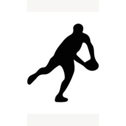 Rugby Player Ball Side Toss Silhouette PVC Lifesize Poster 182cm