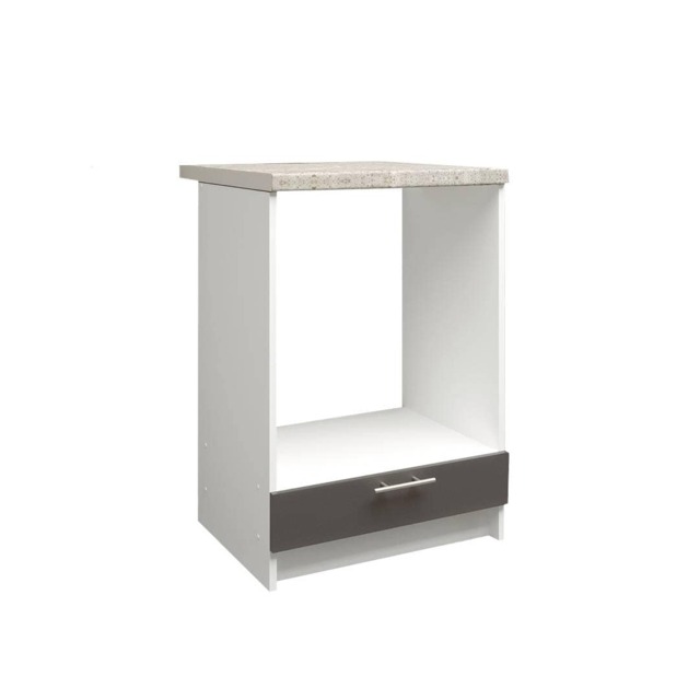 JD Greta Kitchen Base Oven Unit 600mm Cabinet With Front 60cm Dark Grey Matt with Worktop