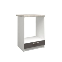JD Greta Kitchen Base Oven Unit 600mm Cabinet With Front 60cm Dark Grey Matt with Worktop
