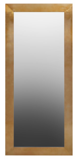 Orsina Minimalist Gold Rectangular Wall Mirror, Brushed Gold Stainless Steel Frame Mirror for Living Room