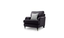 Velvet Dark Grey 1 Seater Bella Sofa ASTBURY