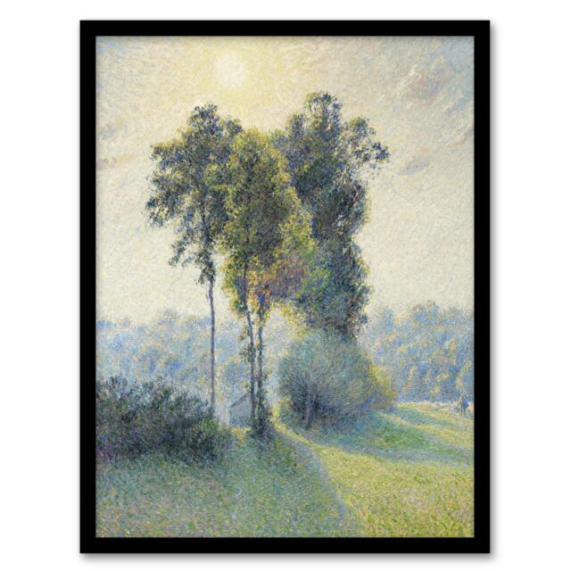 "Sunset Landscape at Saint Charles Pissarro Framed Wall Art Print 12X16"""