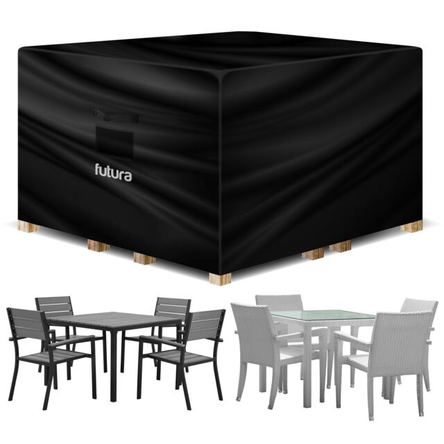 Futura Square 150x150x75cm Waterproof Garden Furniture Cover 420D Black Black 150x150x75cm 1