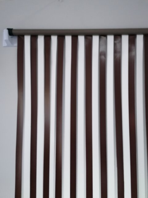 Heavy Duty Bug Blind,Fly Blind,Strip Blind, Door Blind-BROWN & WHITE (80cm wide-UK Standard door size)