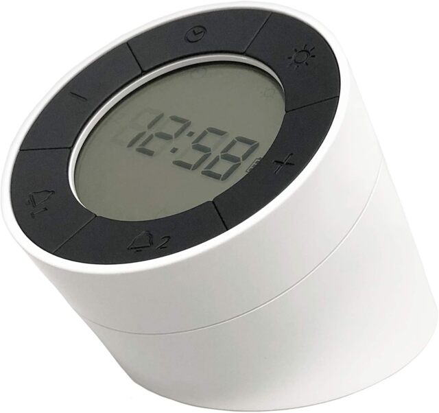 Acctim Jowie Dual Digital Alarm Clock & Nightlight Superbrite Crescendo Alarm Touch Sensor White White