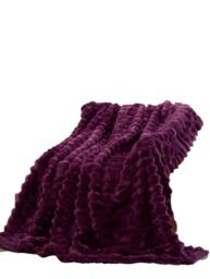 Chunky Ribbed Fur Polyester Fleece Throw (150x200cm)
