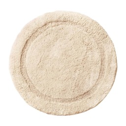Round Bath Mat Non Slip - 100% Cotton Cream Stone