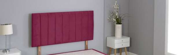 "Maroon Plush Velvet 9 Panel Headboard Multi 4FT Small Double 20""inch Headboard"