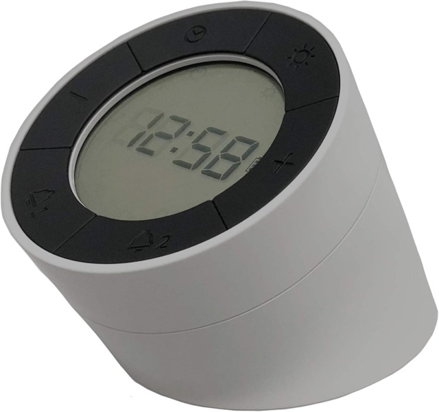 Acctim Jowie Dual Digital Alarm Clock & Nightlight Superbrite Crescendo Alarm Touch Sensor Grey Grey
