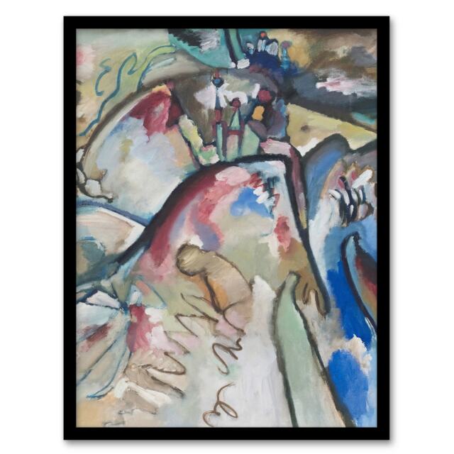 "Improvisation 21A Abstract Landscape Kandinsky Framed Wall Art Print 12X16"""