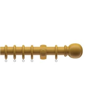 28mm Wooden Antique Pine Curtain Pole Set 270cm Brown Brown