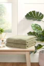 Eden Weave Pure Cotton Bath Sheet Towels Set Of 2 Green Bath sheet 2