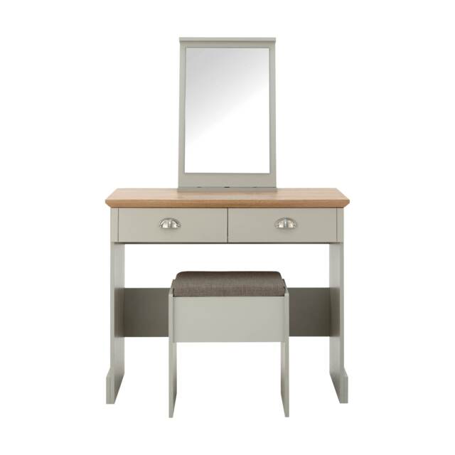 Kendal Dressing Table with Stool Grey Grey