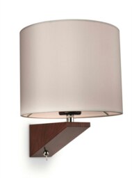 Alpine 1 Light Indoor Wall Light (Switched) Dark Walnut, Cream Shade, E27