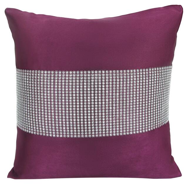 Matte Finish With Diamante Detail Scatter Cushion - 43cm x 43cm Red Plum