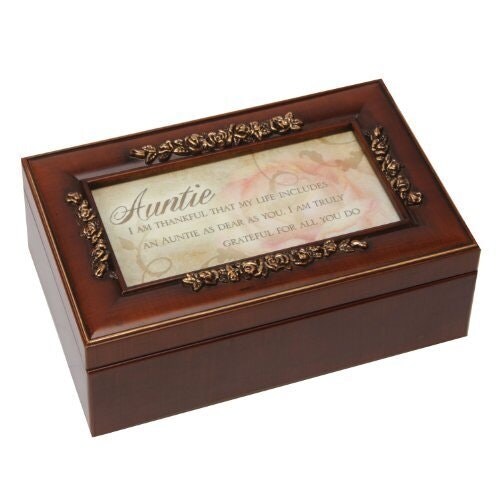 "Petite Rose Collection Sentimental Musical Jewellery Box ""Auntie"" Gift"