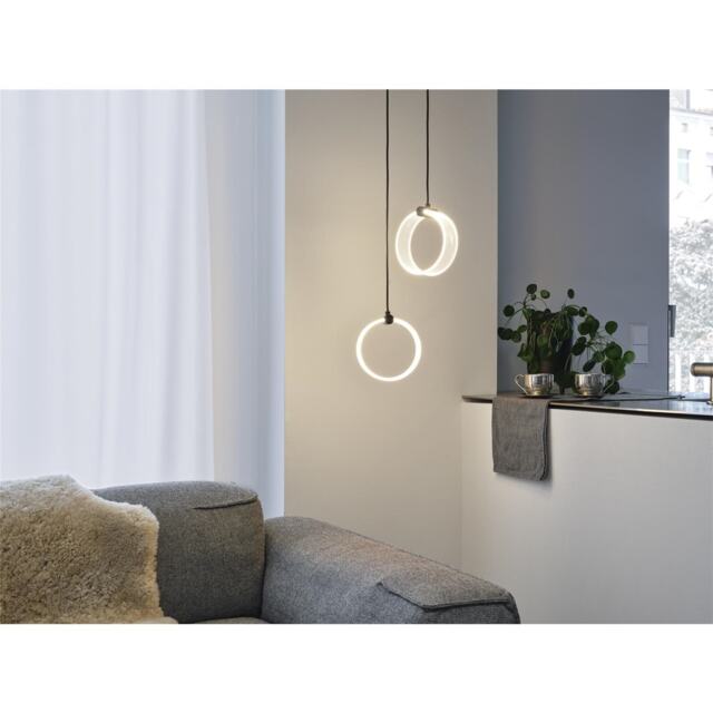 Osram Decor 2x Circle Pendant Click-CCT LED Ceiling Light 1600lm 14W Modern Black Black 1