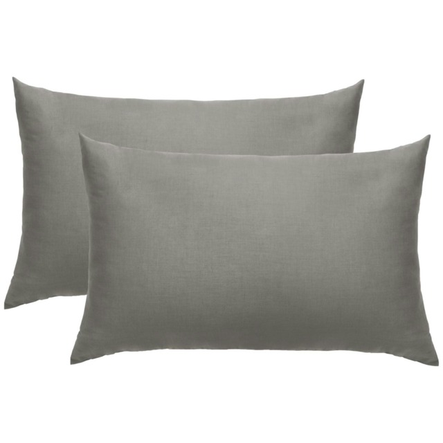 OHS Luxury Soft Cotton 2 Pack Housewife Pillowcases, 50x75cm - Grey