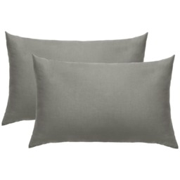 OHS Luxury Soft Cotton 2 Pack Housewife Pillowcases, 50x75cm - Grey