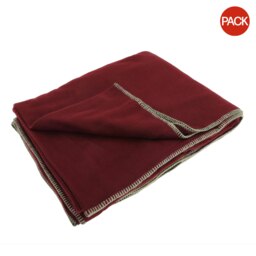 Result Plain Warm Outdoor Fleece Blanket (330gsm) (Pack of 2) - Rococco Red - One Size