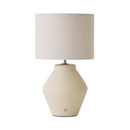 ValueLights Finn Cream Ceramic Rechargeable Table Lamp Cream