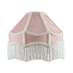 Traditional Victorian Empire Lampshade in Soft Blush Pink Velvet with Tassels Pink Pink 1