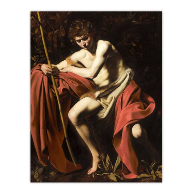 Saint John the Baptist in Wilderness Caravaggio Huge Wall Art Print 18X24 In