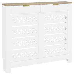 HOMCOM Heater Cover with Flip Drawer and Top Shelf 108 x 19 x 95.5 cm White
