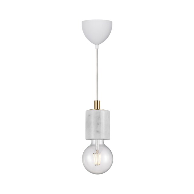 Nordlux Siv Indoor Pendant Light White Marble E27 Retro - Mains Powered, IP20 White