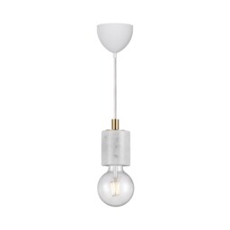Nordlux Siv Indoor Pendant Light White Marble E27 Retro - Mains Powered, IP20 White