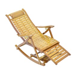 Living and Home Bamboo Rocking Chair Foldable Recliner - Natural