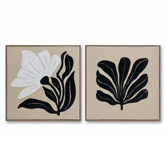 Homescapes Embossed Frame Wall Art, 60 x 60 cm, Set of 2