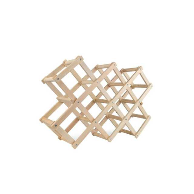 Living and Home Solid Wood Wine Rack Foldable & Stackable - Natural
