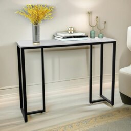 Faux Marble Console Table Grey