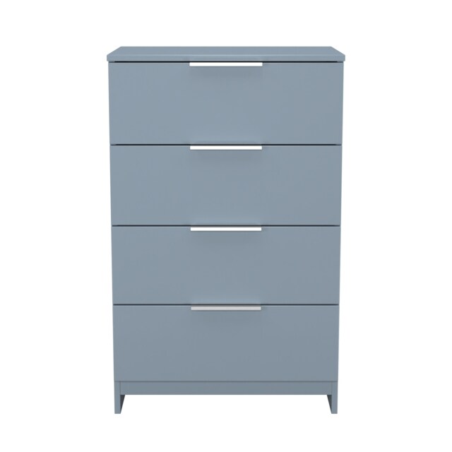 Dover 4 Drawer Midi Chest of Drawers in Denim Blue (Ready Assembled) Blue Denim Blue
